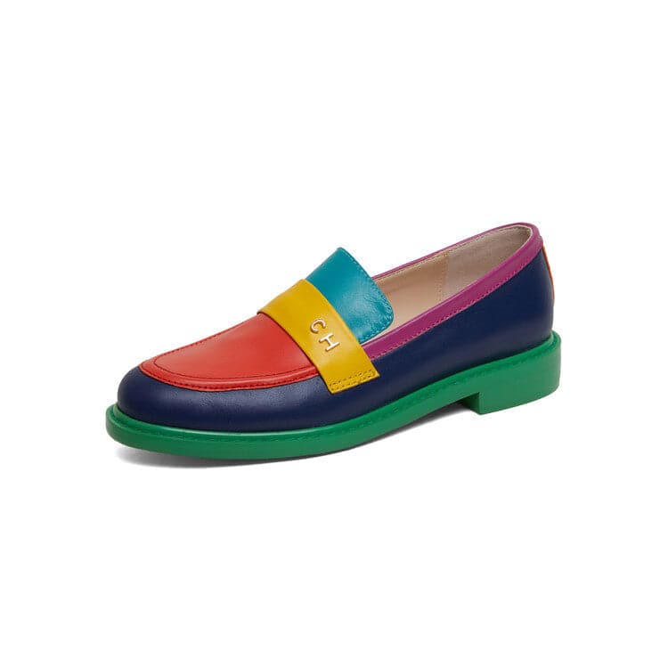 Women's Flats Round Head Rainbow Casual Shoes