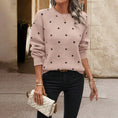 Ins Polka Dot Print Pullover Sweater Fashion Casual Long-sleeved Jacquard Knitted Top Winter Round Neck Clothing For Women Meifu Market