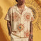 Printed Casual Fashion Mens Short-Sleeve Shirt M - reverse side showing construction