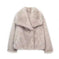 plush sherpa coat for women | long winter coat with lapel | thickened warm jacket | energy saving