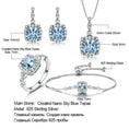 925 Sterling Silver Necklace Sky Blue Topaz Four-Piece Set - Meifu Market