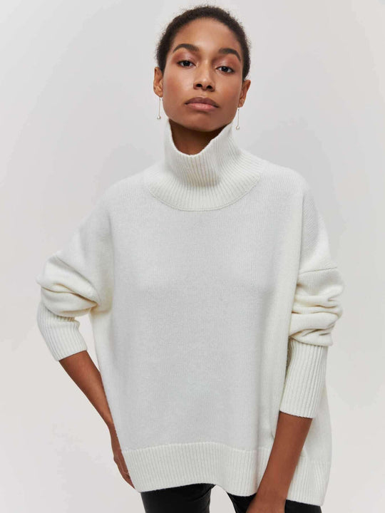 Winter Turtleneck Sweater Ins Solid Color Long Sleeve Pullover Top Women's Clothing Meifu Market