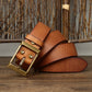 Thick First Layer Cowhide Brass Buckle Belt For Men meifu market