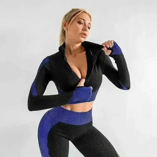 3PCS Yoga Set Seamless Sport Set Women Gym Clothing Leggings Women Crop Top Sports Bra Women Fitness Gym Set Womens Outfit...