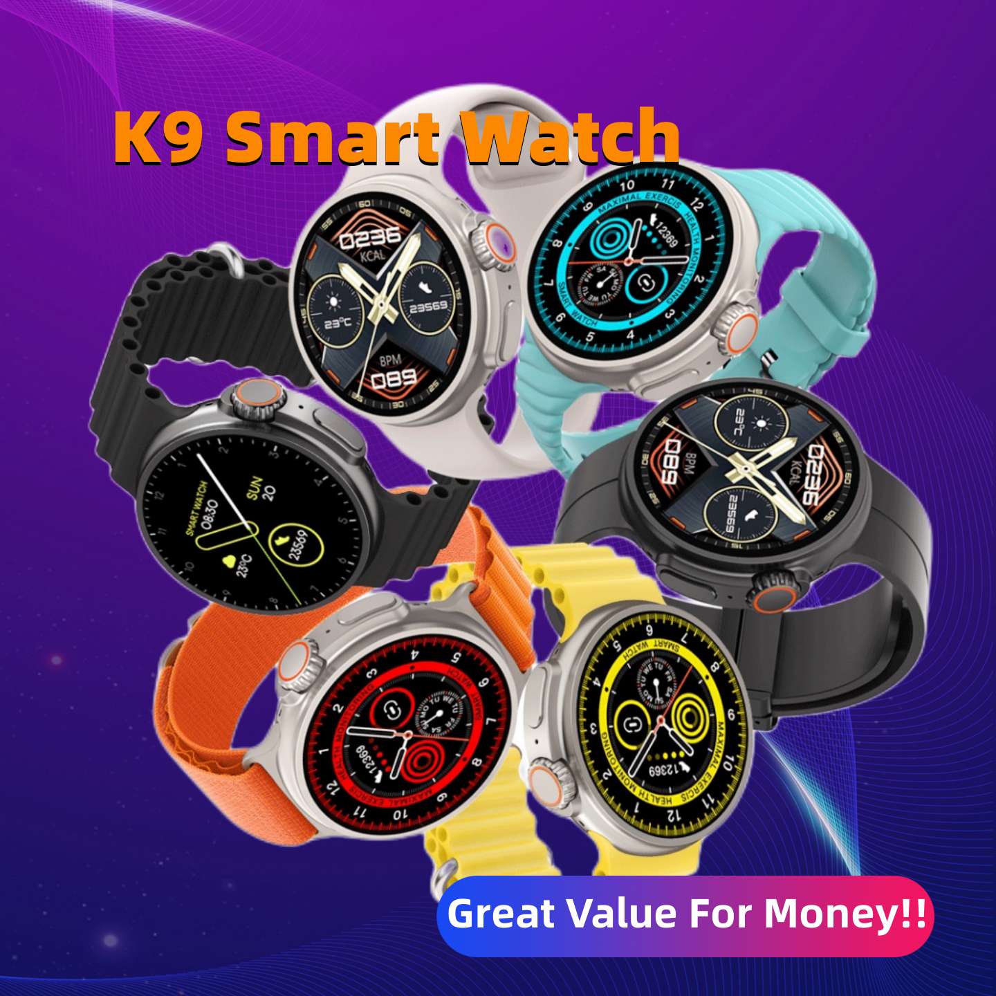 New K9 Smart Watch 1.39 Round Screen Encoder True Screw Clip Wireless Charging NFC Offline And Payment Function Meifu Market