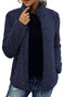 Fall Winter Warm Sweatshirt Stand Collar Solid Color Top Sweater Women's Casual Fashion Long Sleeve Zipper Bubble Velvet Coat Tops Meifu Market