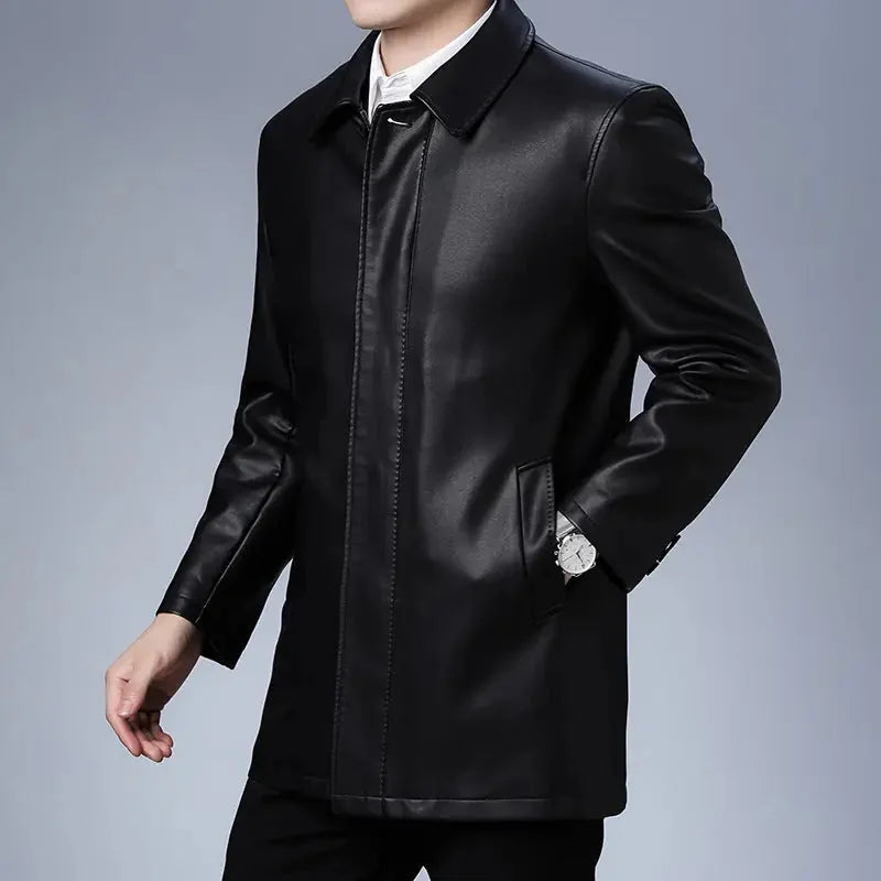 genuine leather jacket | fleece lined coat | padded winter jacket | energy saving