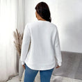 plus size long sleeve sweater | soft cotton blend fabric | oversized fit womens top | energy saving