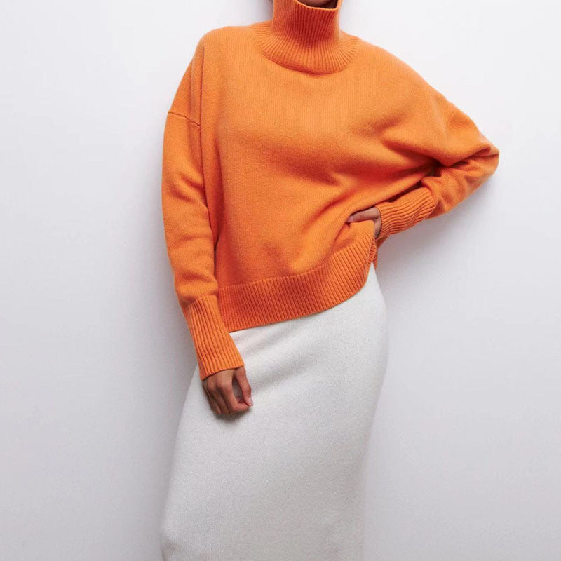 Women's Long-sleeved Pullover Solid Color Sweater Meifu Market