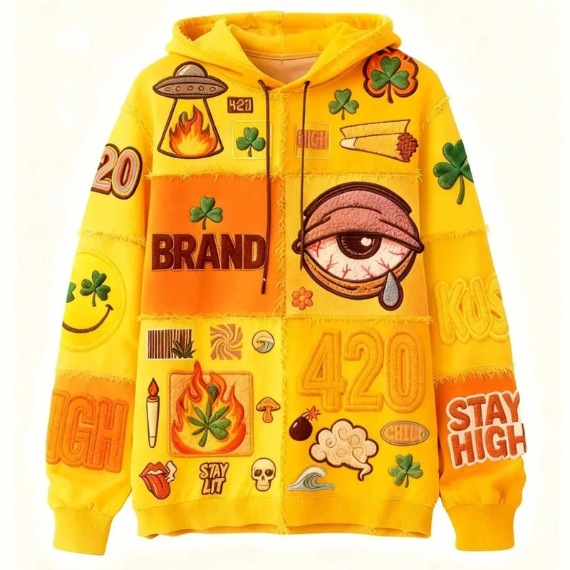 polyester-blend sweater | oversized fit pullover | long-sleeve printed top | energy saving