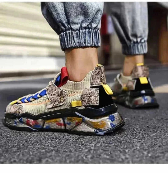 Breathable And Comfortable Flying Woven Men's Dad Shoes - Meifu Market