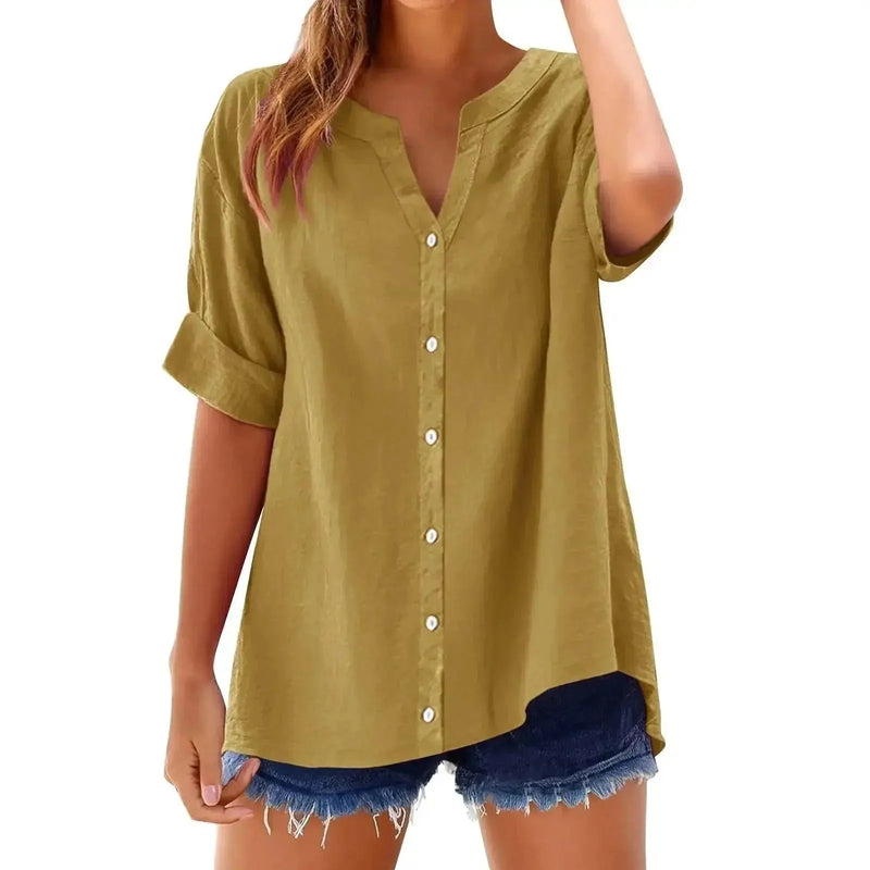 bamboo cotton blend fabric | loose fit t-shirt women | v-neck short sleeve top | ultrasonic cleaning