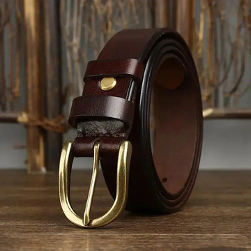 3.3CM Wide Copper Buckle Trendy Fashion Retro Belt Men meifu market