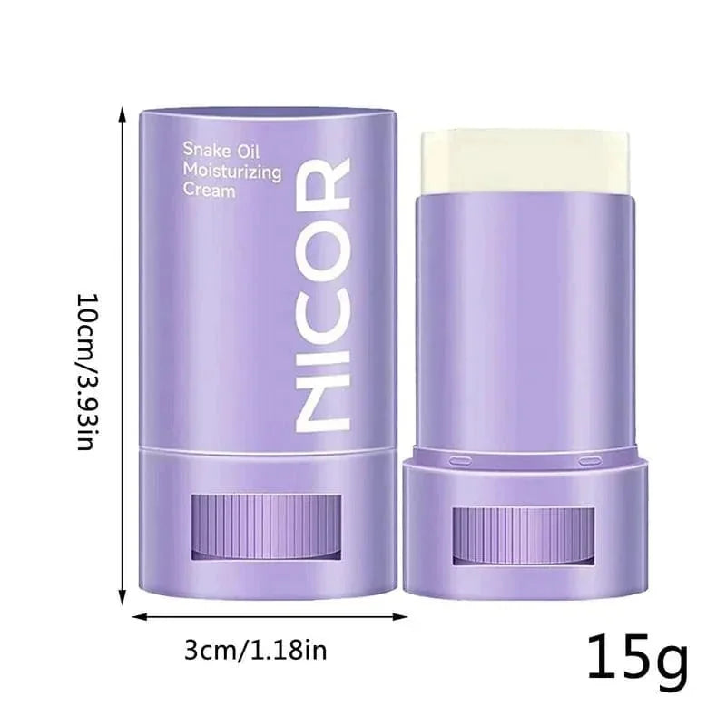 snake oil moisturizing balm stick | facial moisturizer for dry skin | neck firming skincare stick | energy saving