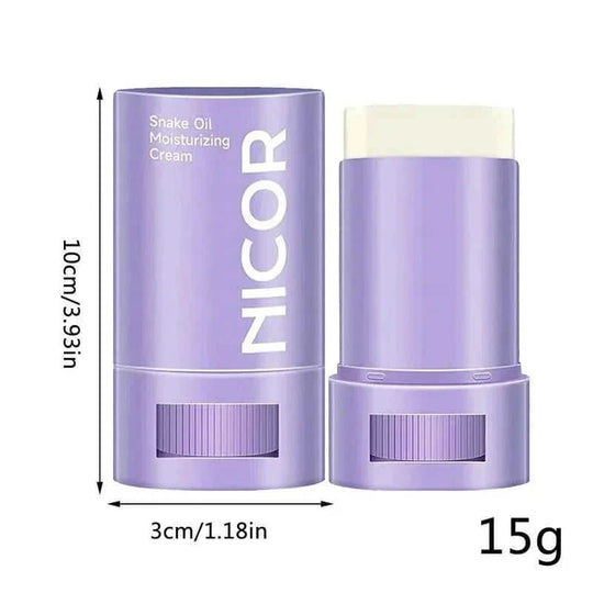 snake oil moisturizing balm stick | facial moisturizer for dry skin | neck firming skincare stick | energy saving