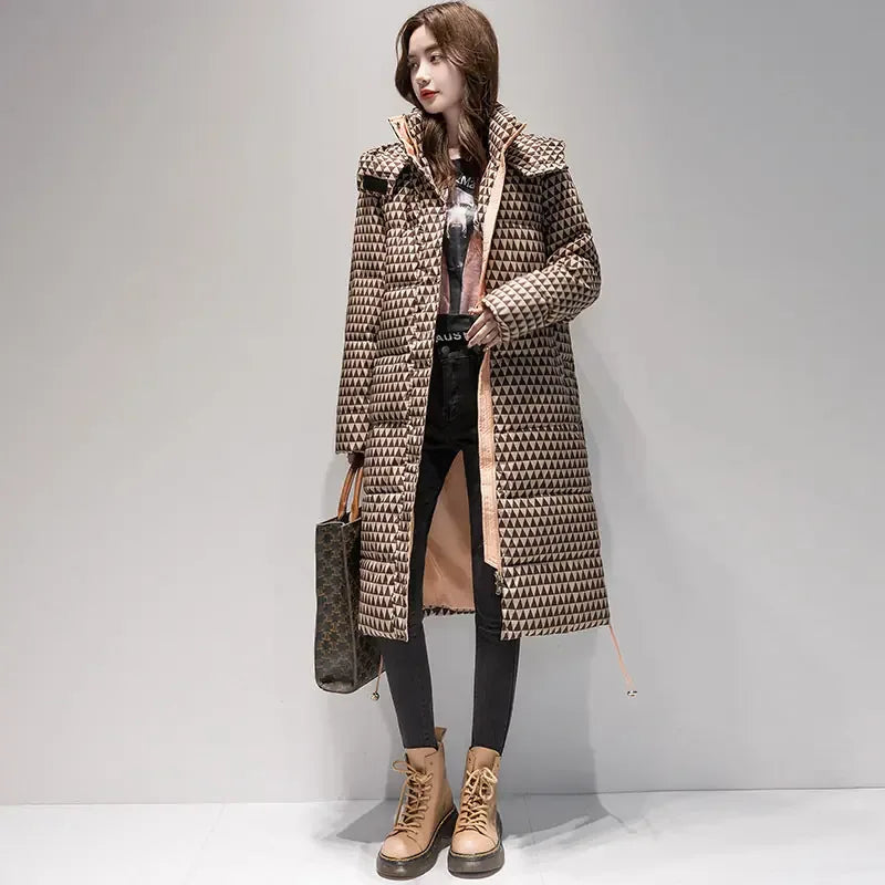 Plaid Down Cotton-padded Coat For Women Houndstooth Meifu Market