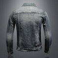 stretch denim jacket for men | slim fit denim jacket | lightweight stretch denim | ultrasonic cleaning