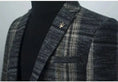slim fit plaid blazer | mens tailored blazer | lightweight wool blend blazer | energy saving