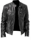 men pu leather jacket | slim fit leather jacket | fashionable mens outerwear | energy saving