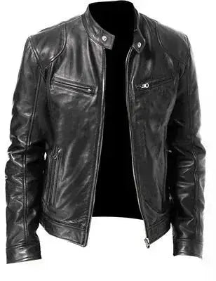 men pu leather jacket | slim fit leather jacket | fashionable mens outerwear | energy saving
