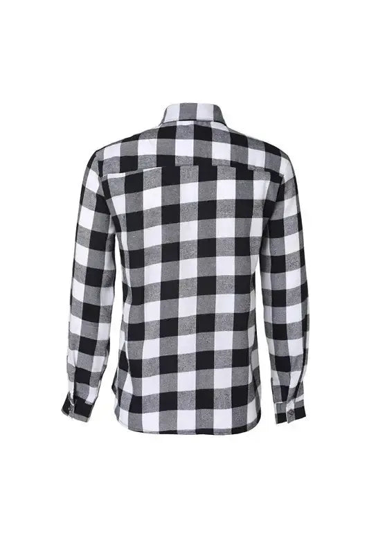 A Long-sleeved Pocket Checked Shirt With A Lapel For Young Men In Autumn And
