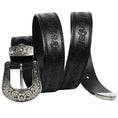 personalized mens leather belt | genuine cowhide embossed belt | adjustable carved belt buckle | ultrasonic cleaning