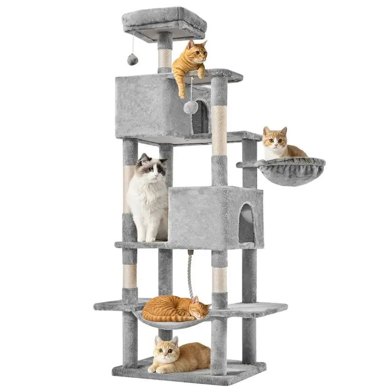 66 Inch Cat Tree Tower, Large Multi-Cat Climbing Extended Platform, Hammock, Pet House For Indoor Cats And Kittens Play Meifu Market