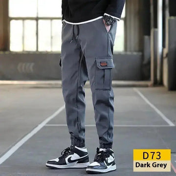 Men's Loose All-match Multi-pocket Wear-resistant Solid Color Ankle Banded Working Pants Meifu Market
