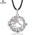 pink crystal locket necklace | 18mm pregnancy bola necklace | sterling silver maternity jewelry | ultrasonic cleaning