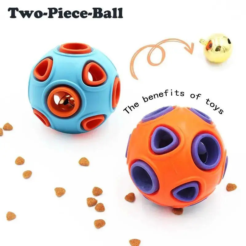 Dog Rubber Ball With Bell Sound, 2-Pack, Interactive Pet Chew Toy For Puppies And Small Dogs Meifu Market