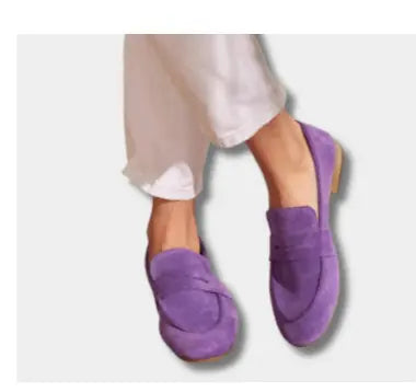 Leisure Flat Suede Plus Size Round Toe Loafers Meifu Market