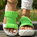 Platform Sandals Summer Braided Knit Hollow Open Toe Slipper Sandals - Anklet Not Included Meifu Market