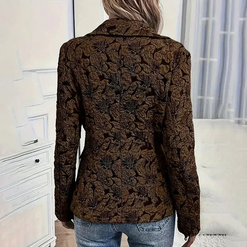 Women's Fall Business Casual Jacket 2025, Chic Floral Single Button Long Sleeve Blazer Meifu Market