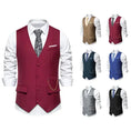 single-breasted vest | mens v-neck vest | solid color waistcoat | energy saving