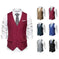 New Men's Solid Color Suit V-neck Single Breasted Chain Vest Navy Blue - available style options