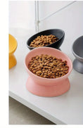 non-slip ceramic pet bowl | elevated dog food bowl | raised cat feeder with stand | ultrasonic cleaning