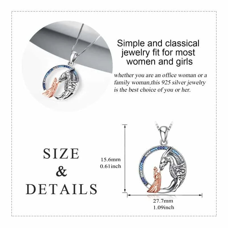 sterling silver necklace | dragon queen jewelry | princess stroking necklace | ultrasonic cleaning