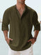 Men's Long Staple Cotton Long Sleeve Stand Collar Shirt - Meifu Market