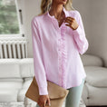 Striped Long Sleeve Shirt Fashion Ruffle Design Button Up Tops Casual Office Blouse Elegant Commuting Women's Clothing Meifu Market