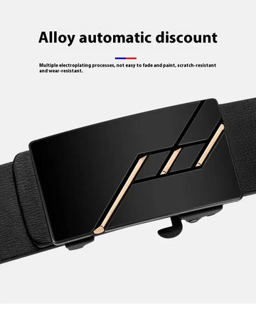 Automatic Leather Buckle Cowhide Casual Business Men's Pant Belt Meifu Market