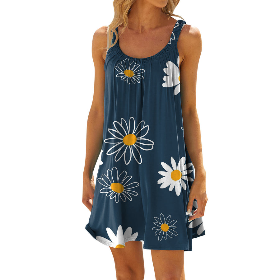 Women's Sunflower 3D Digital Printing Dress Meifu Market