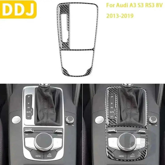carbon fiber gear shift panel | aluminum alloy construction | oem fit replacement | ultrasonic cleaning