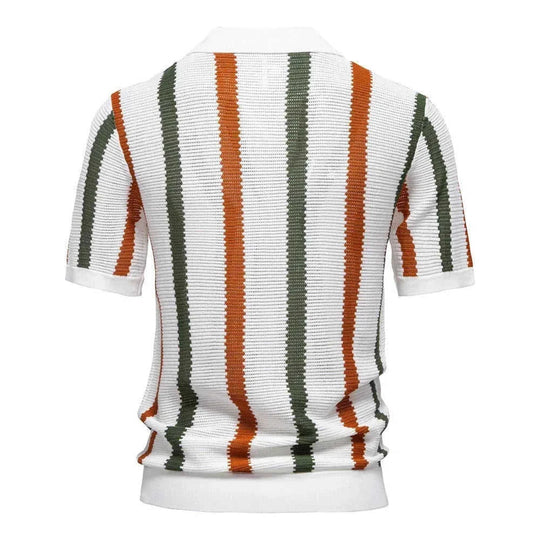 breathable hollow knit fabric | moisture-wicking polo shirt | slim-fit mens polo | ultrasonic cleaning