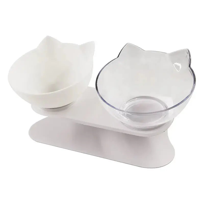 New Inclined Food Cat Ear Oblique Mouth Transparent Single Pet Bowl Meifu Market