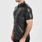 European And American-style Summer Casual Mens Patent Leather Tight-fitting Short-sleeve Top M - reverse side showing cons...