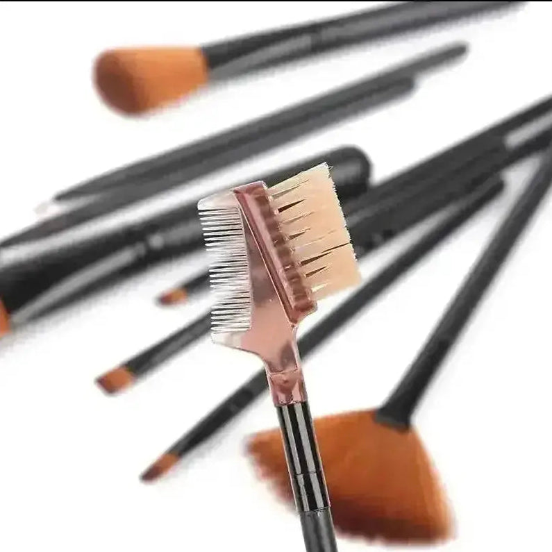 12pcs Professional Makeup Brush Set - Blush Eyeshadow Highlighter Brushes - reverse side showing construction