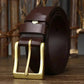 Men's Leather Pin Buckle First Layer Cowhide Simple Glossy Casual Pants Belt meifu market