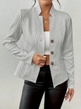 Women's Blazer Jacket Suit Coat Single-breasted Stand Collar Tops Slim Outerwear Temperament Office Jacket Meifu Market