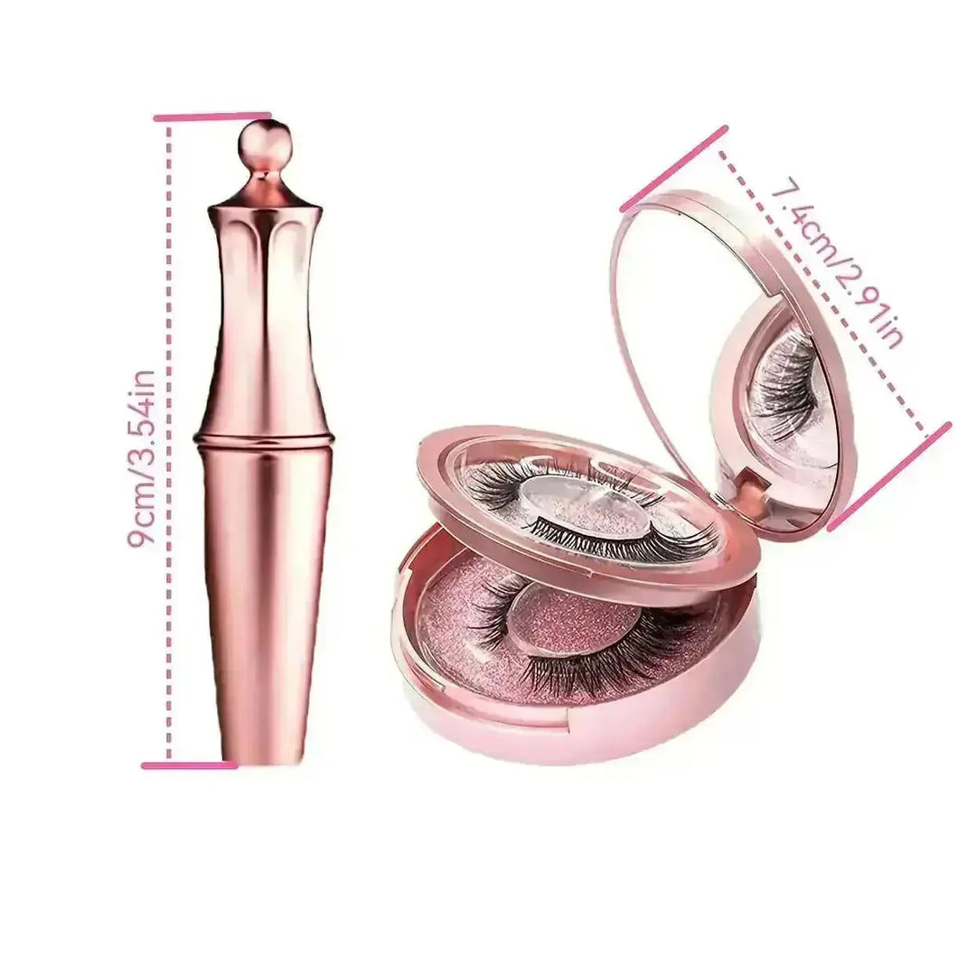 5 Pairs Luxurious Magnetic Eyelashes & Eyeliner Kit - Reusable 3D False Lashes with Hassle-Free, Glueless Application -...