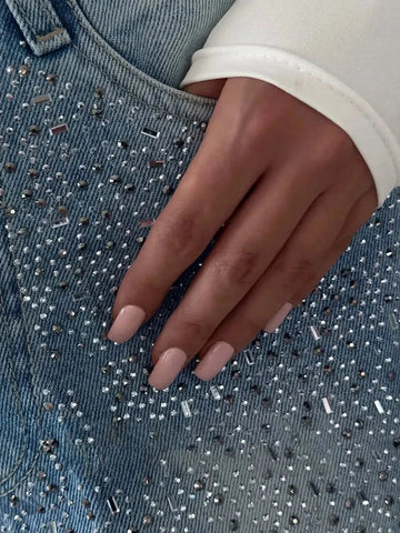 irregular rhinestone jeans | crystal embellished denim | distressed rhinestone pants | energy saving
